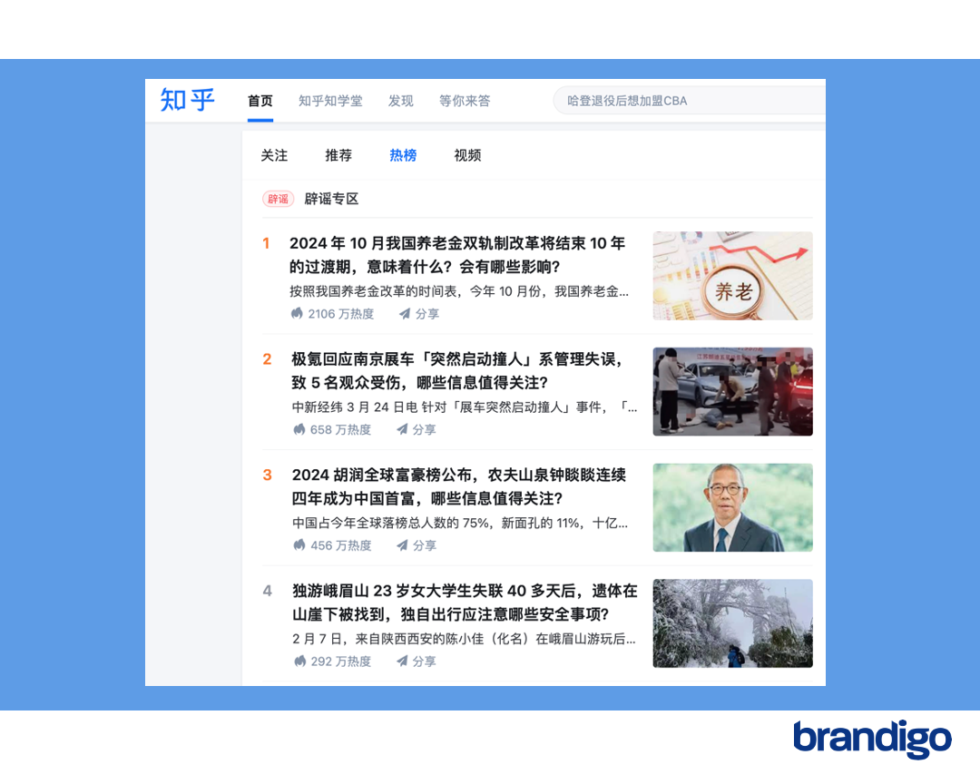 A screen shot of a website called brandigo