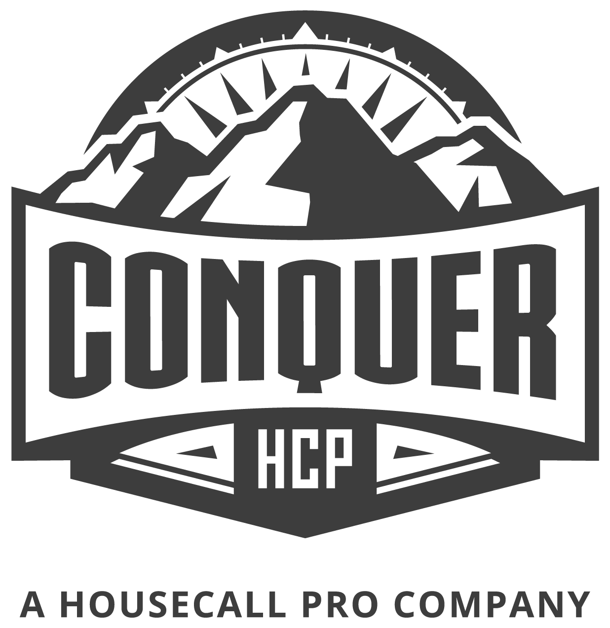 CONQUER HCP logo with mountain peak and “A Housecall Pro Company” tagline