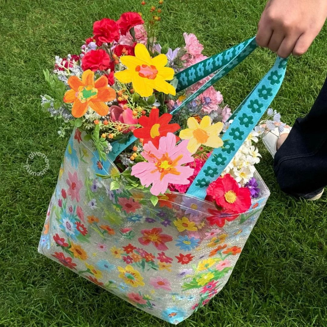 免運內有折扣碼 手創設計師 花花托特袋購物袋WOVEN