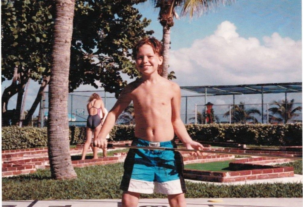 Young Evan Kirstein in swimming trunks - Atlanta, GA - Progressive Growth Coaching