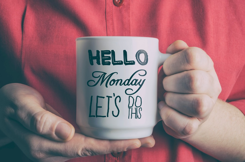 Hello Monday Let's do This printed on a mug - Atlanta, GA - Progressive Growth Coaching