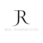 Logo with intertwined "JR" in black above "IROD TRANSPORTATION".