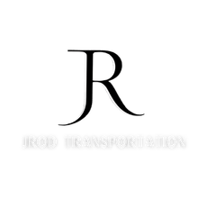 Logo with intertwined "JR" in black above "IROD TRANSPORTATION".