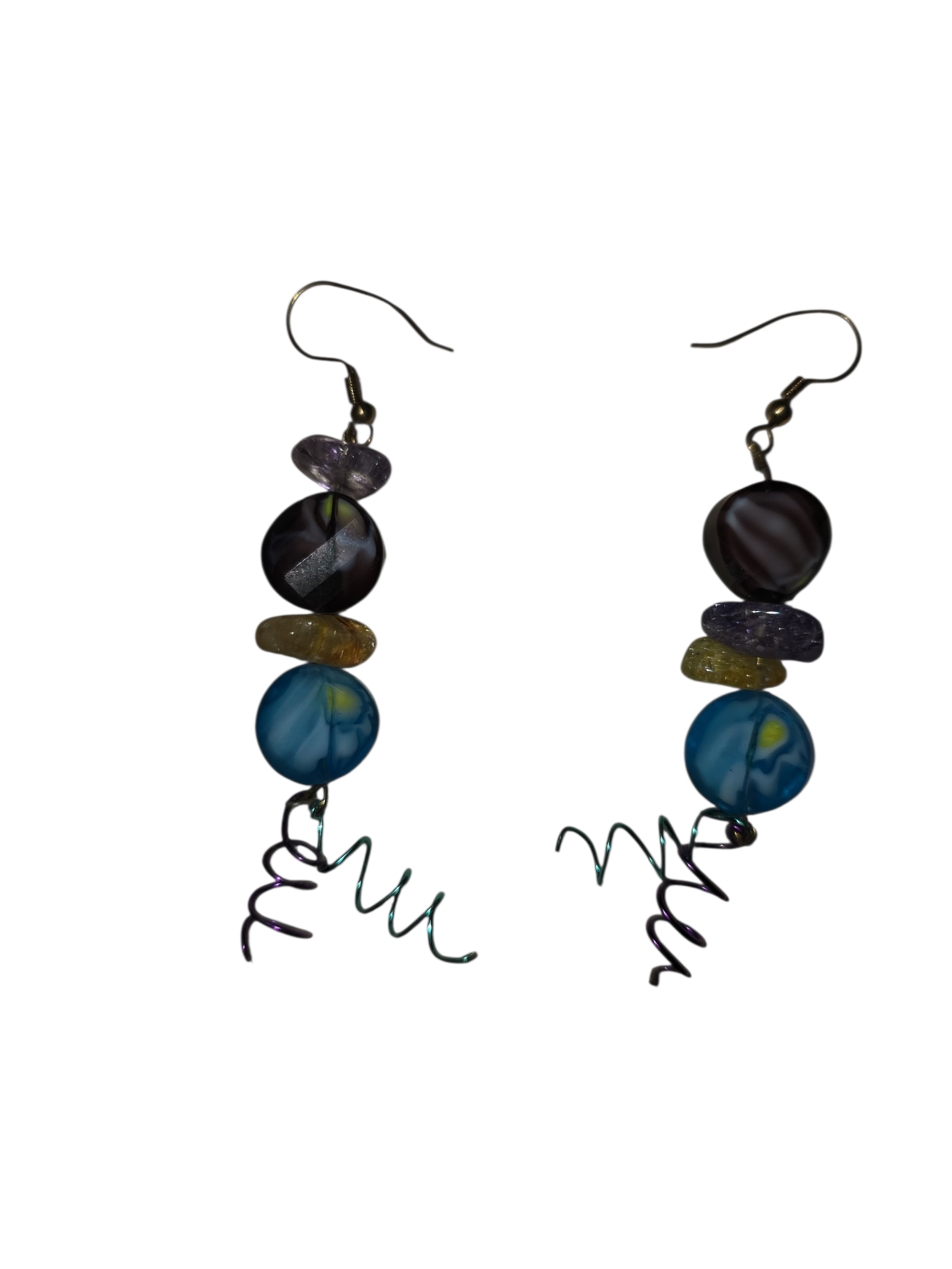 Stones and wire earrings