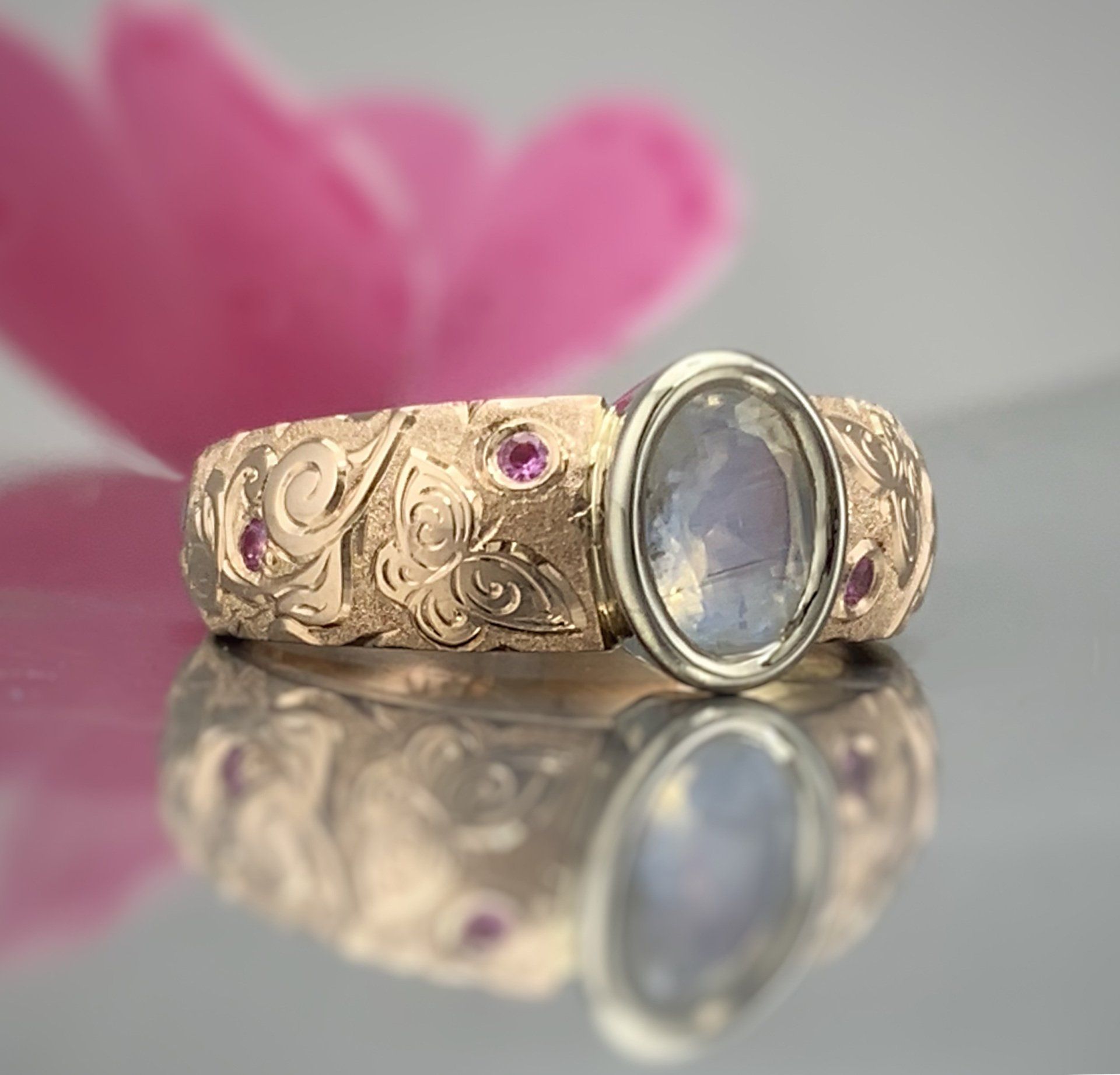 custom colored stone ring