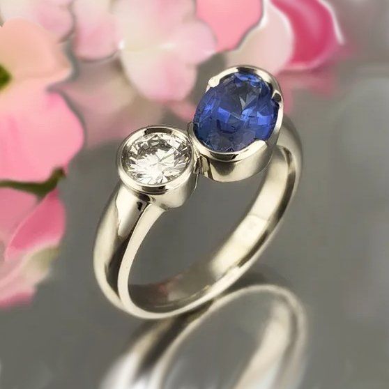 custom platinum two stone engagement ring