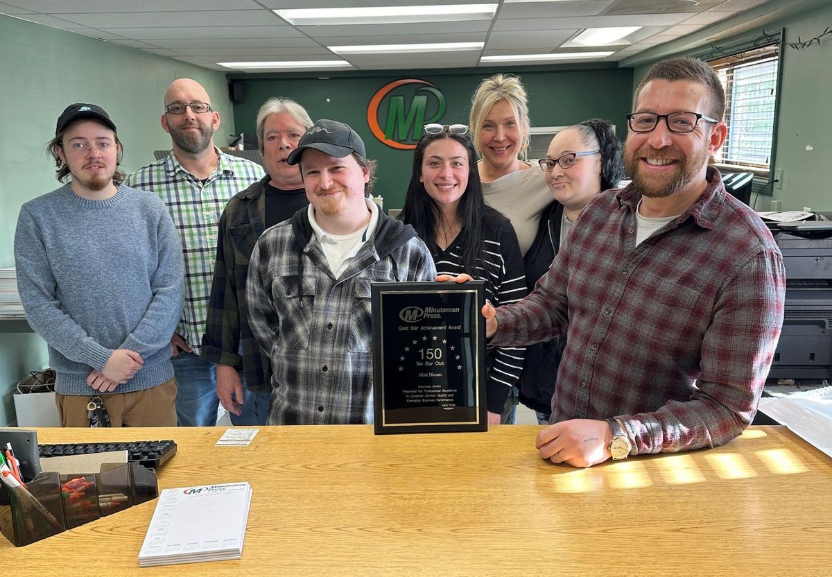 Minuteman Press Franchise Owner Matt Bloom Continues Tradition of Success in Norwich, CT and Joins President’s Club