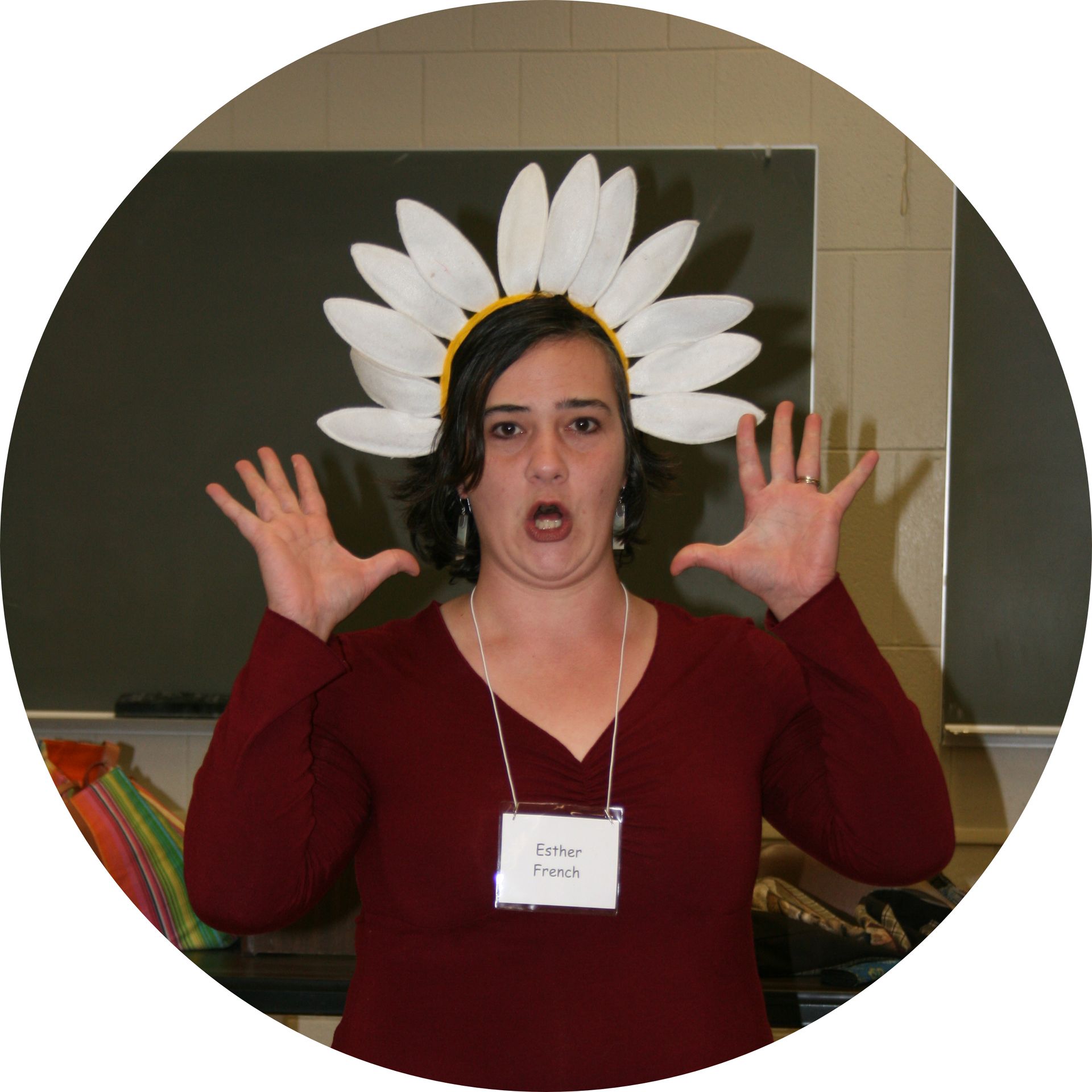 Person participating in a conference workshop