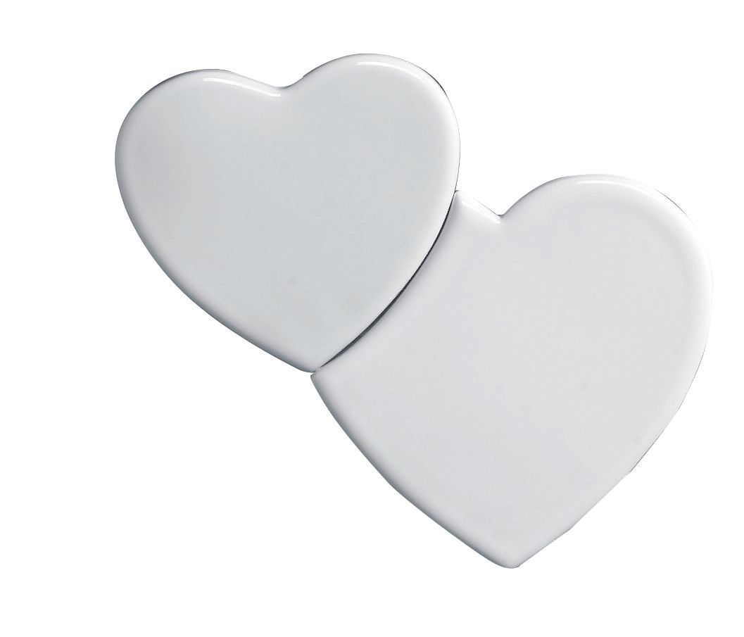 Placca serie compact doppio cuore a sinistra