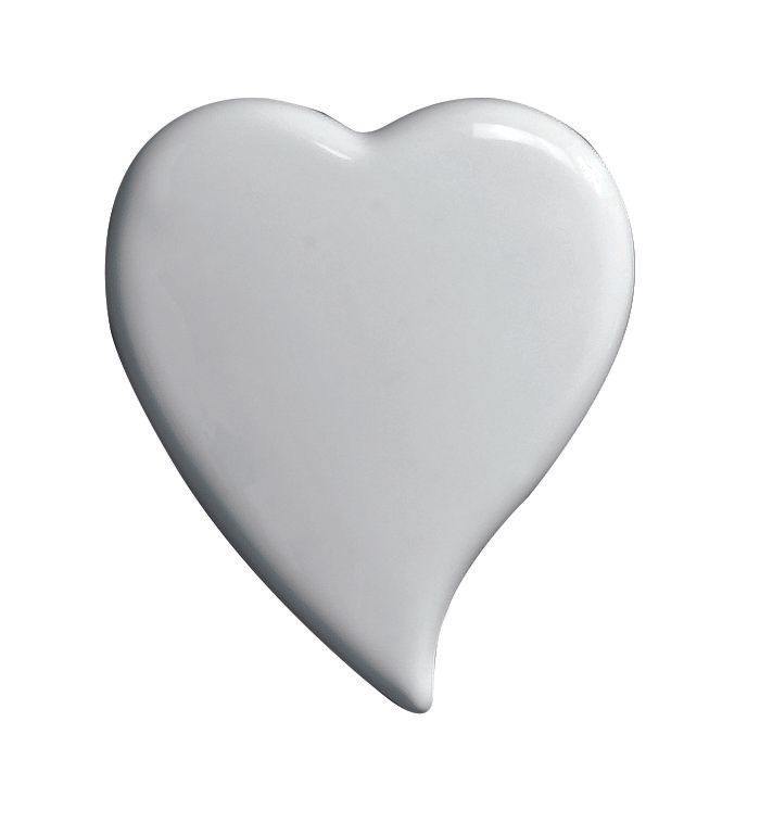 Placca cuore bombata punta a destra