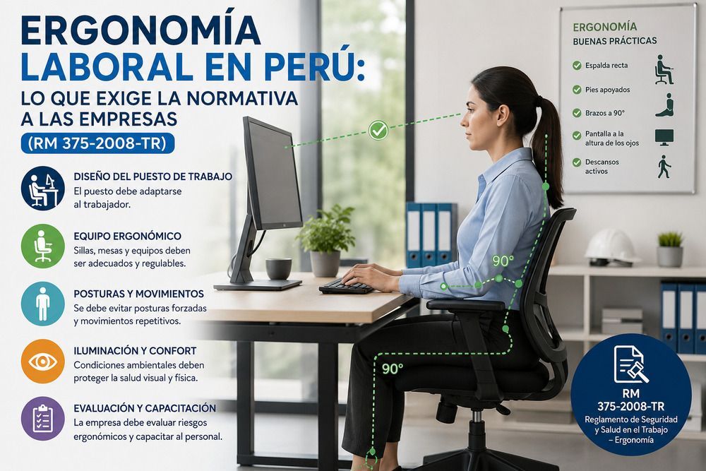 Ergonomía laboral en Perú: qué exige la norma a tu empresa