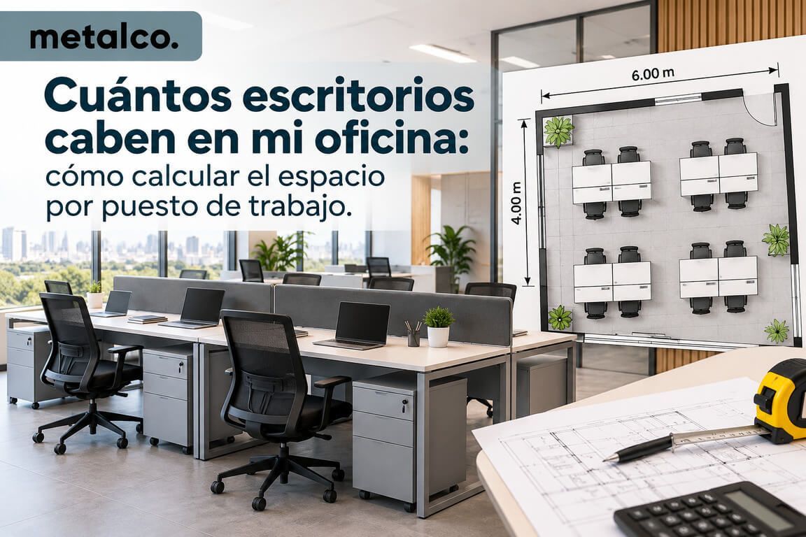 Cuántos escritorios caben en mi oficina: cómo calcular el espacio por puesto de trabajo