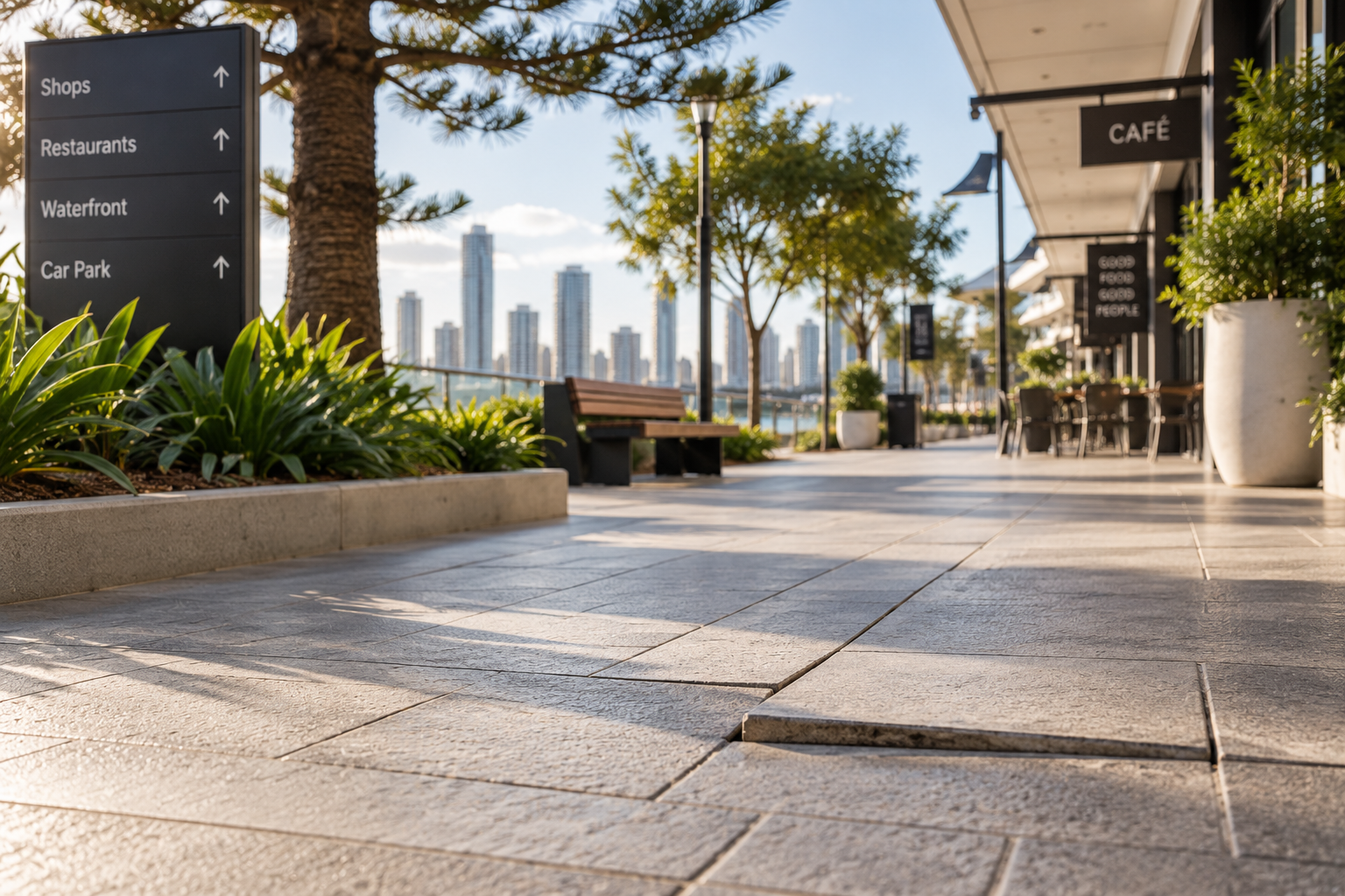 Uneven public walkway representing a potential public liability hazard in Queensland