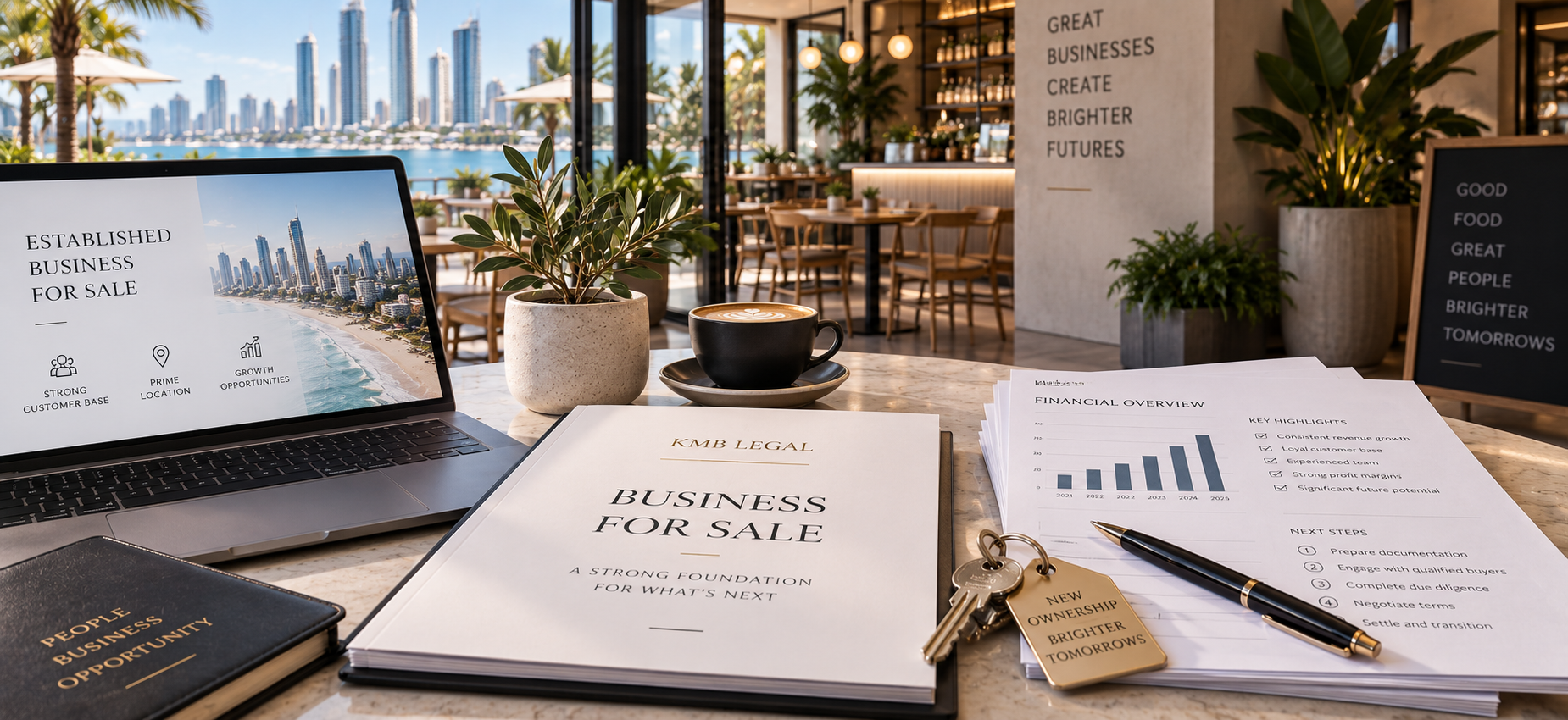 Established Gold Coast business being prepared for sale with financial documents and business sale