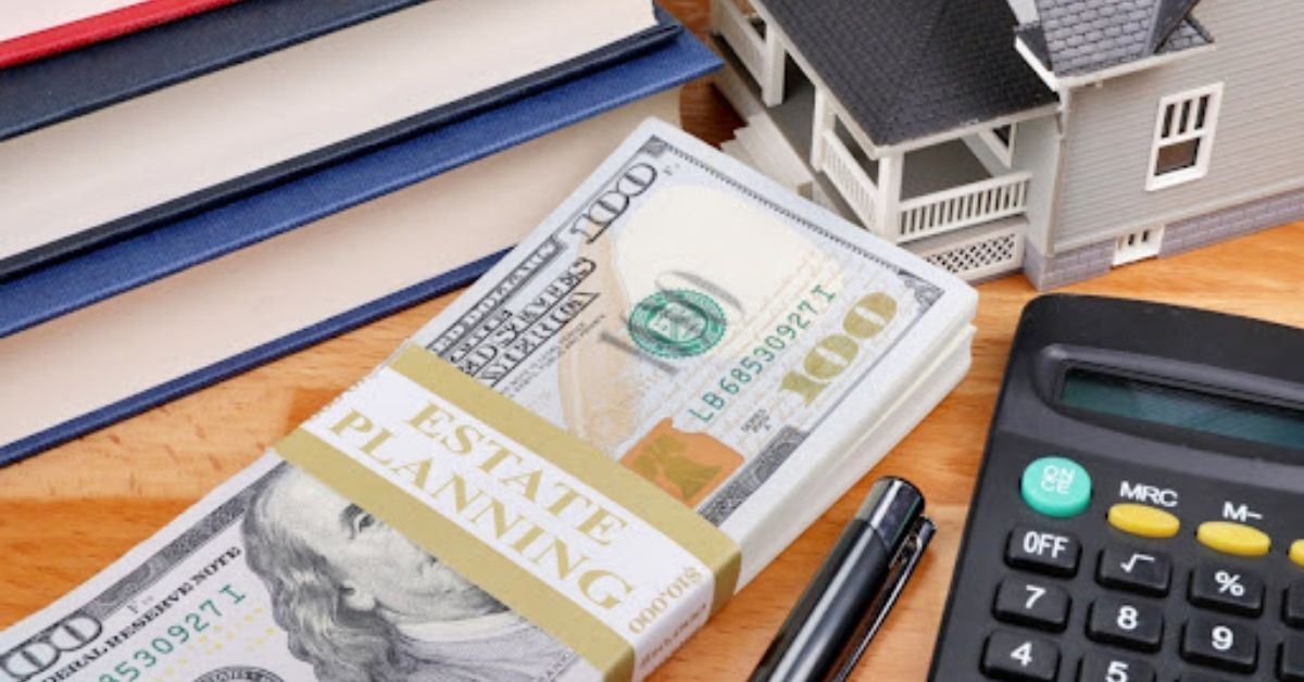 Dollar bill with estate planning label