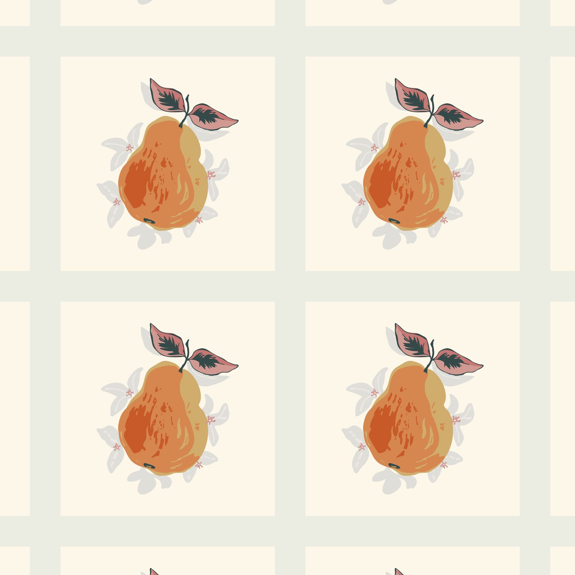 Pear Tile pattern in autumn