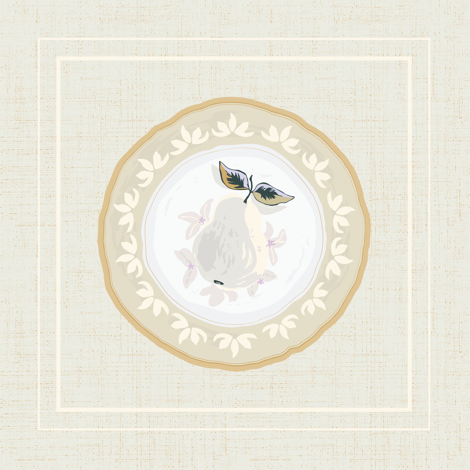 Pear Plate canvas pattern in winter