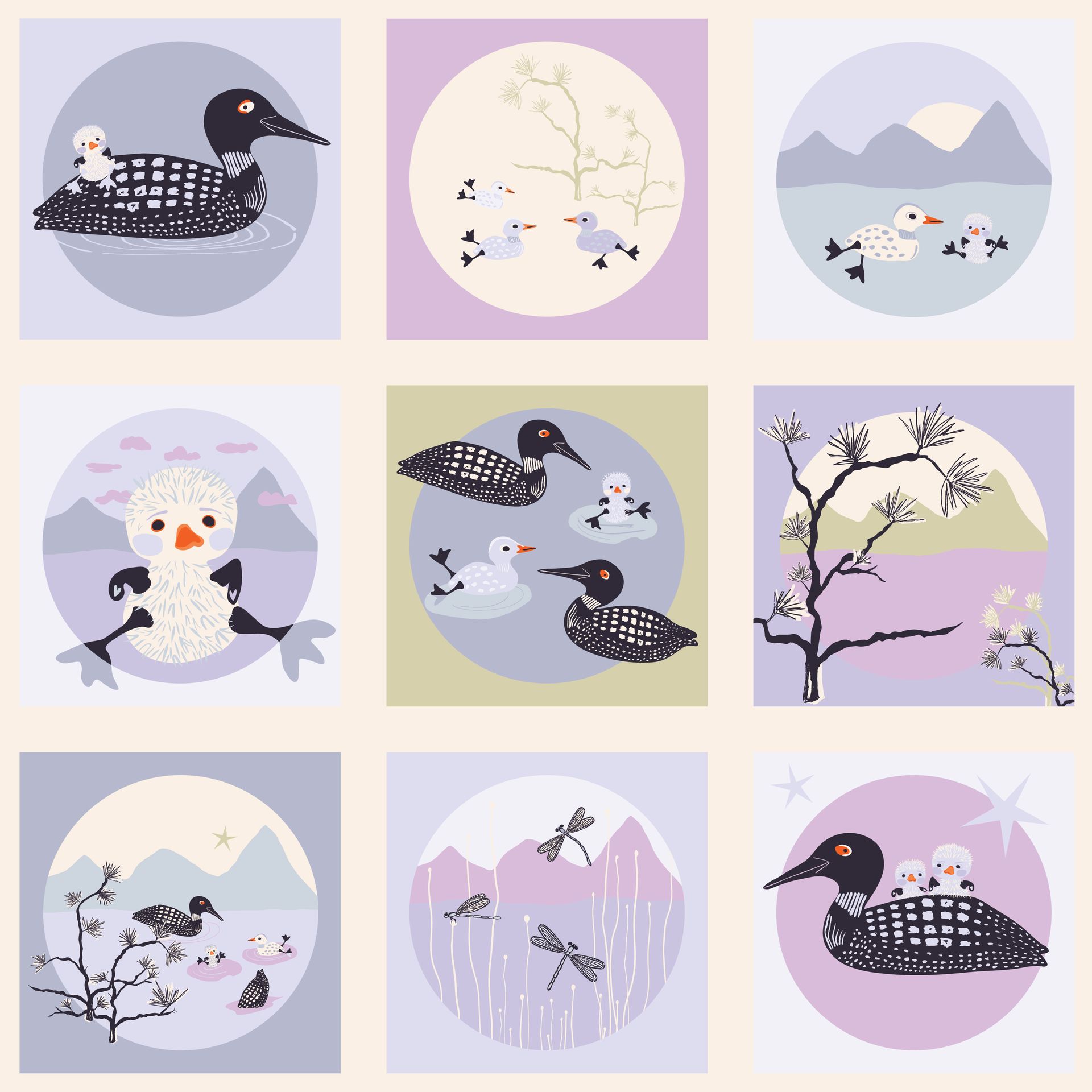 Loon Island pattern in dawn