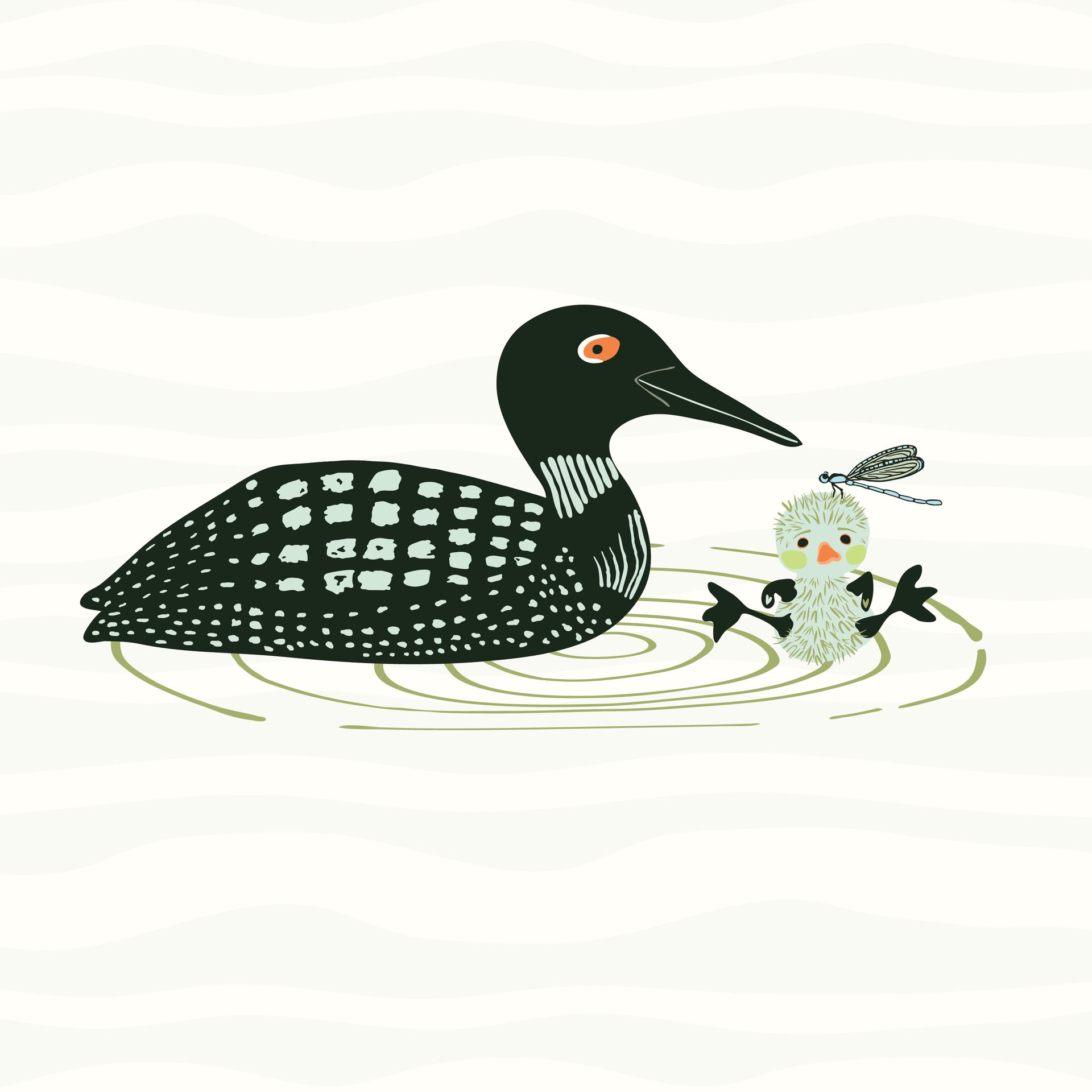 Loon River pattern in high noon