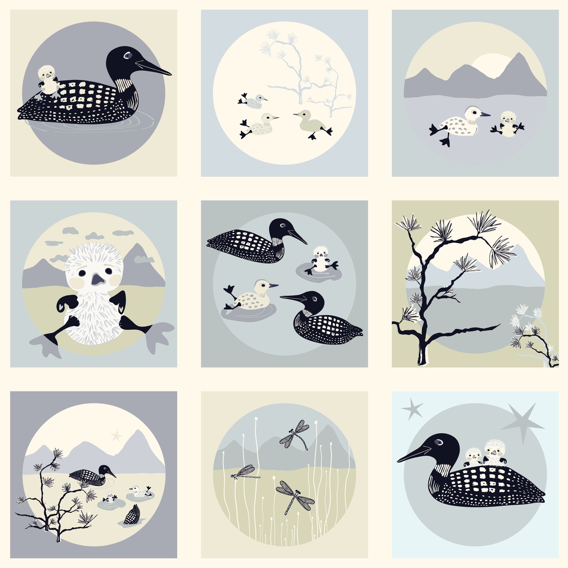 Loon Island pattern in moonlight
