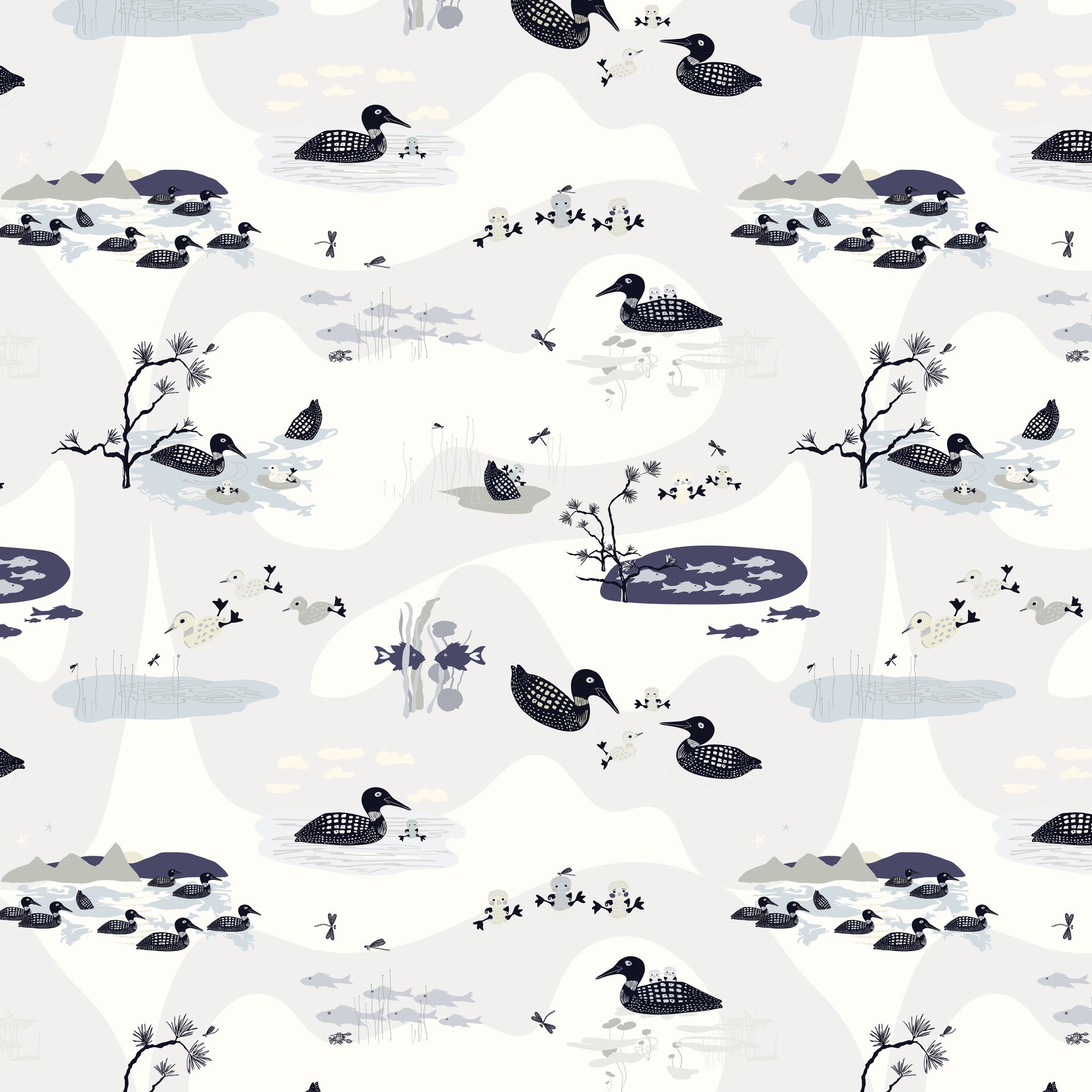 Loon Island pattern in moonlight