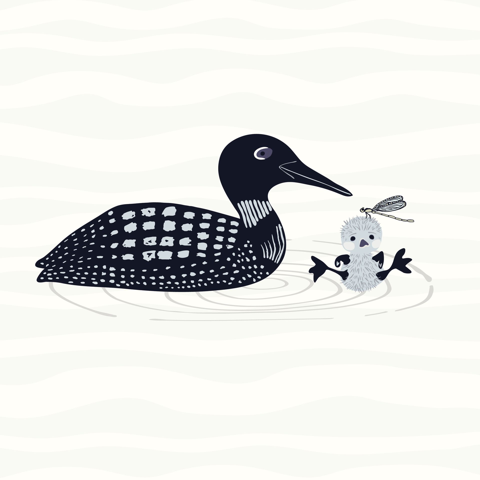 Loon River pattern in moonlight