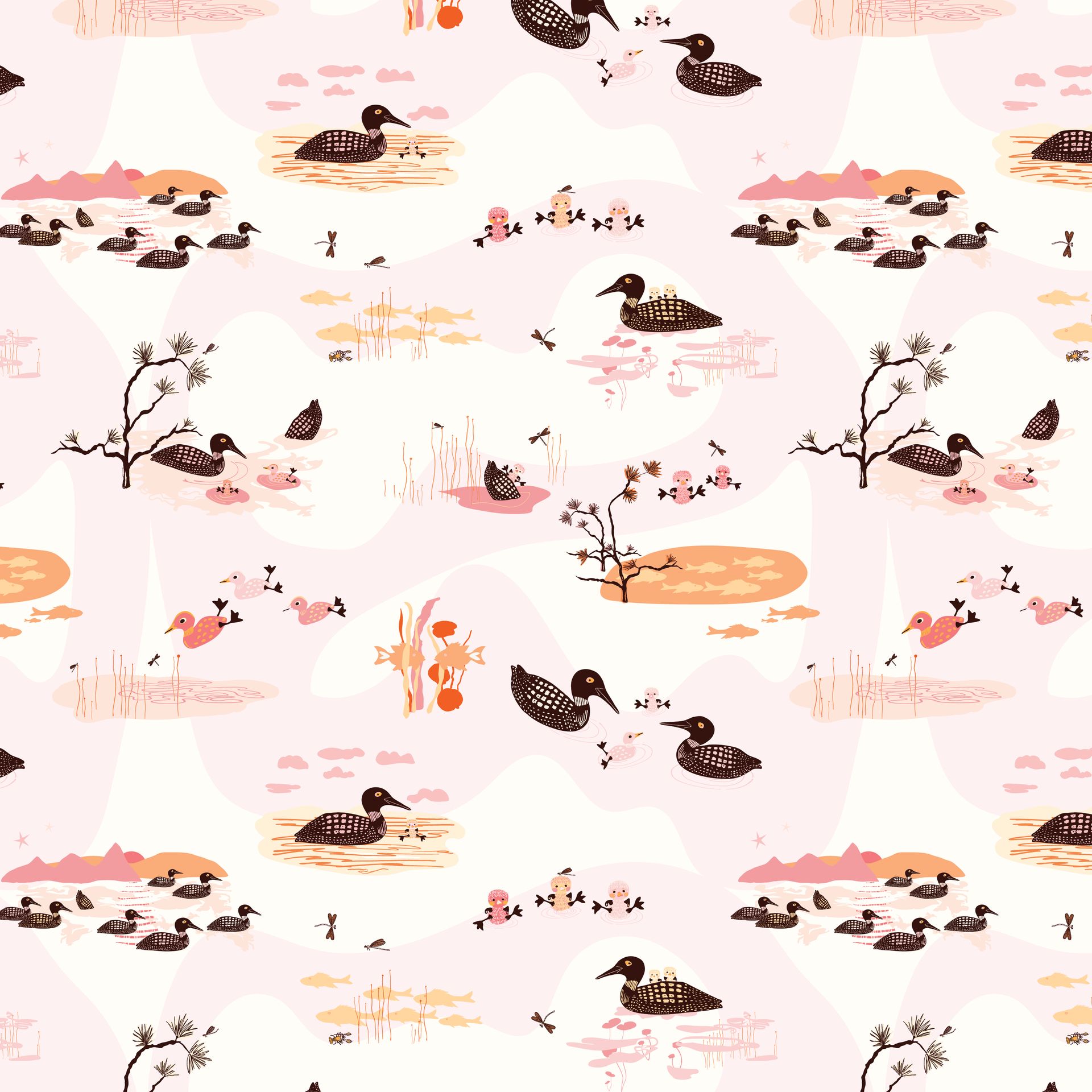 On The Lake pattern in sunset