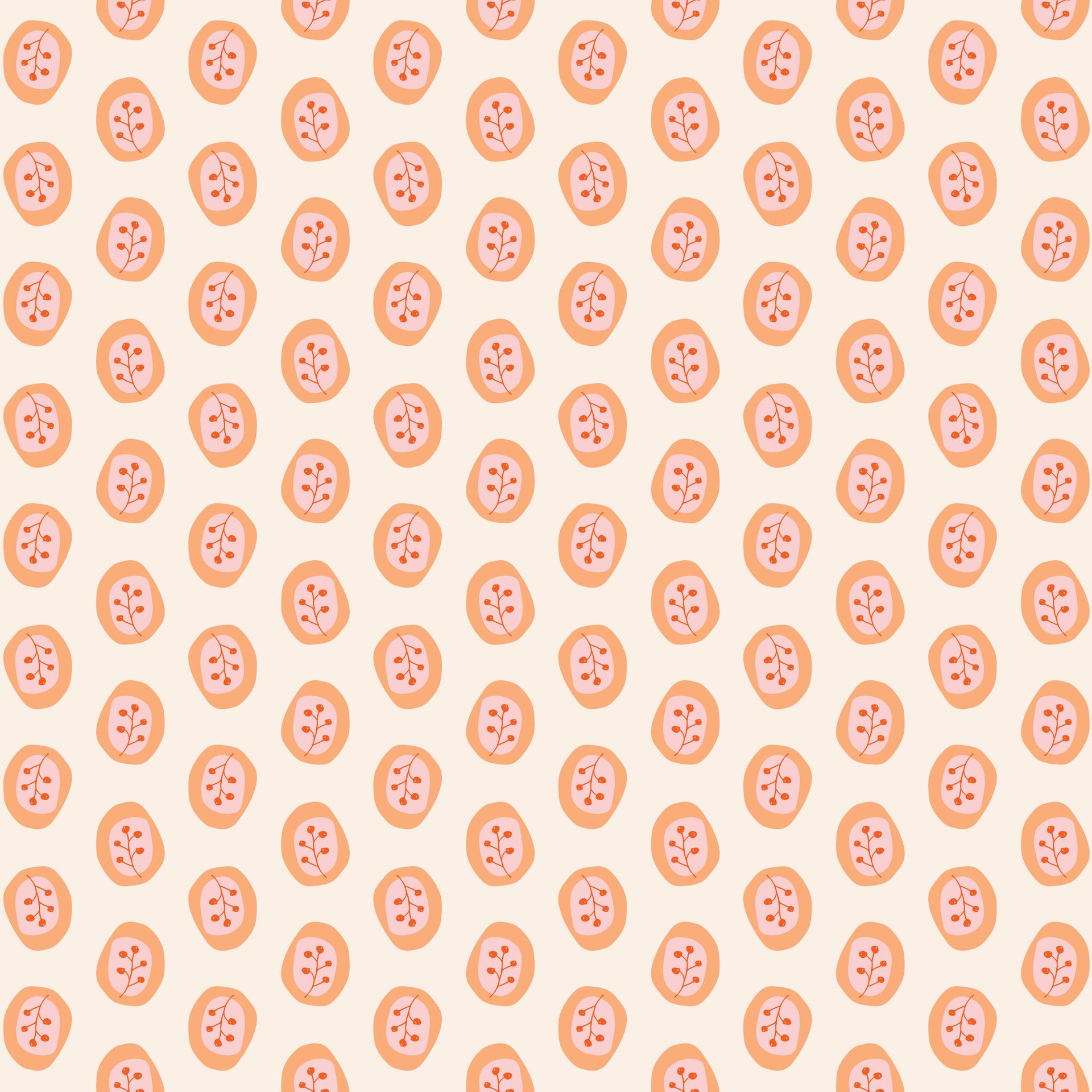 Berry Buds pattern in sunset