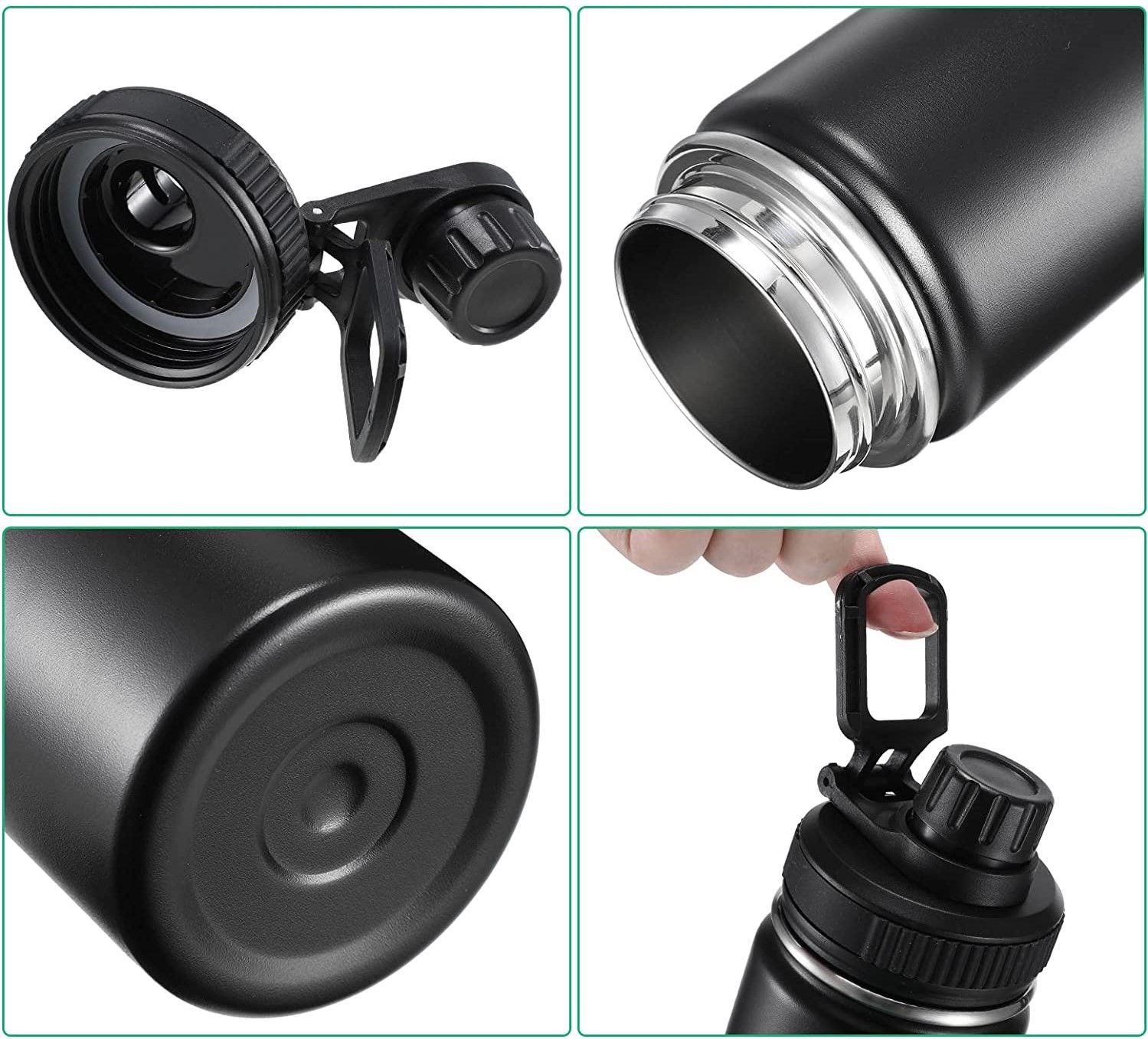 22 oz Vacuum Insulated Water Bottles (Black, White, Gray)