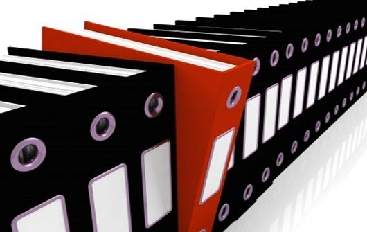Ring binders in a row