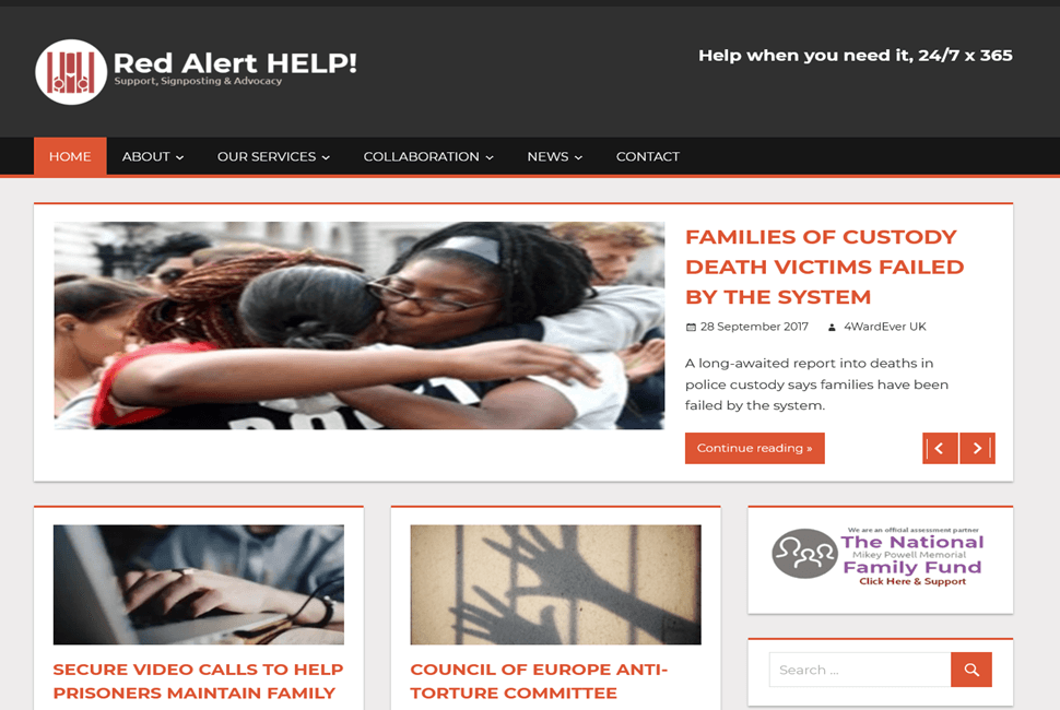 Red Alert HELP! website