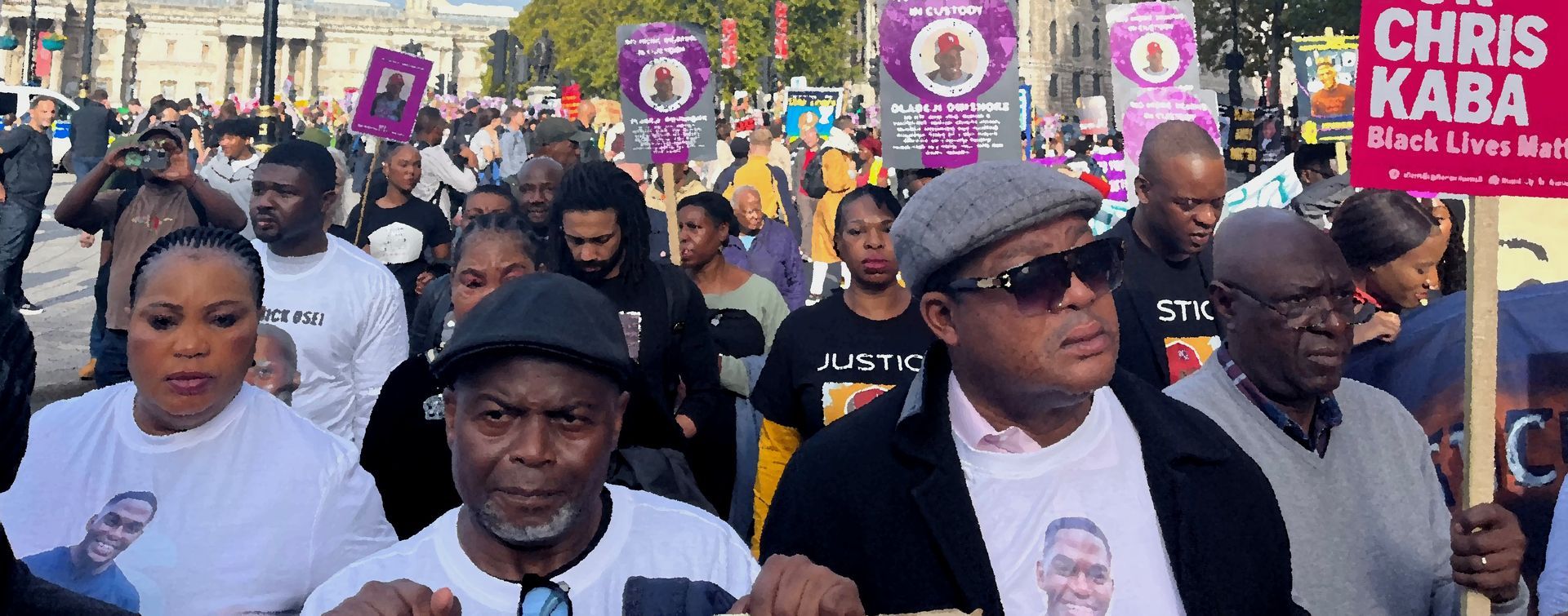 Chris Kaba campaigners at a demo