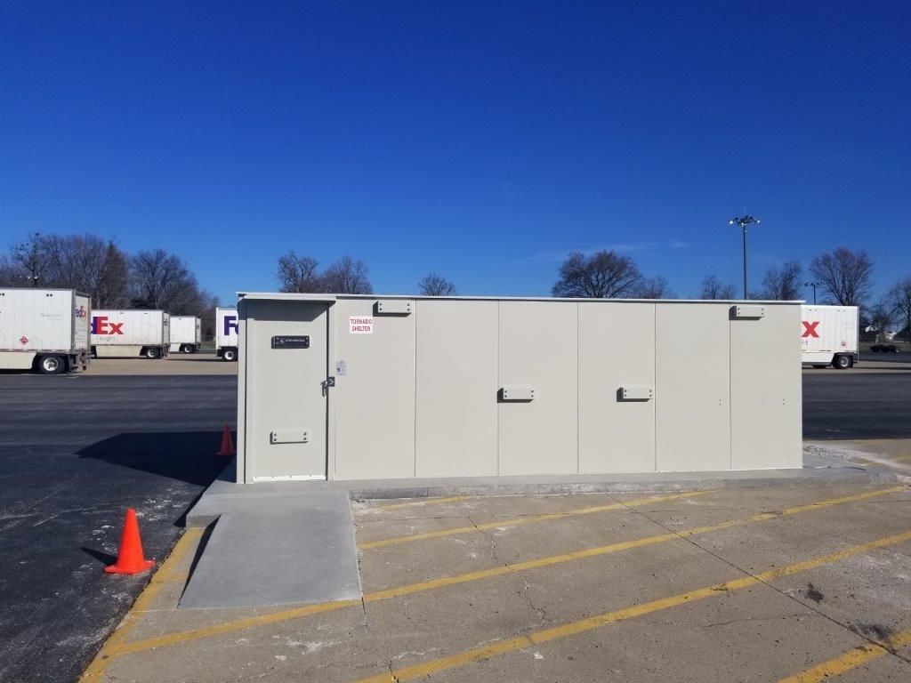 outside commercial storm shelter done in louisville