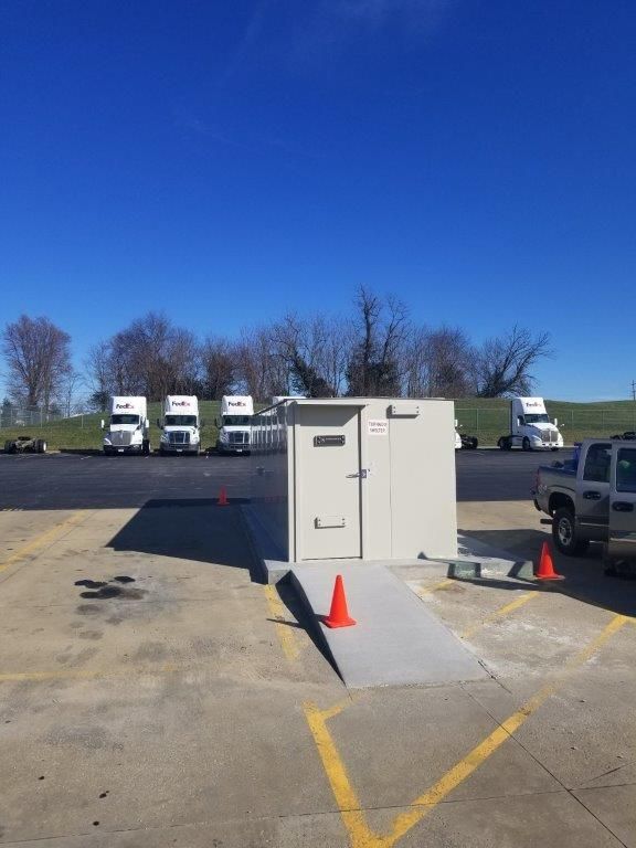 outside above ground storm shelter in Missouri