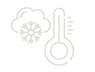 Schneewolke und Thermometer zeigen kaltes Wetter an.