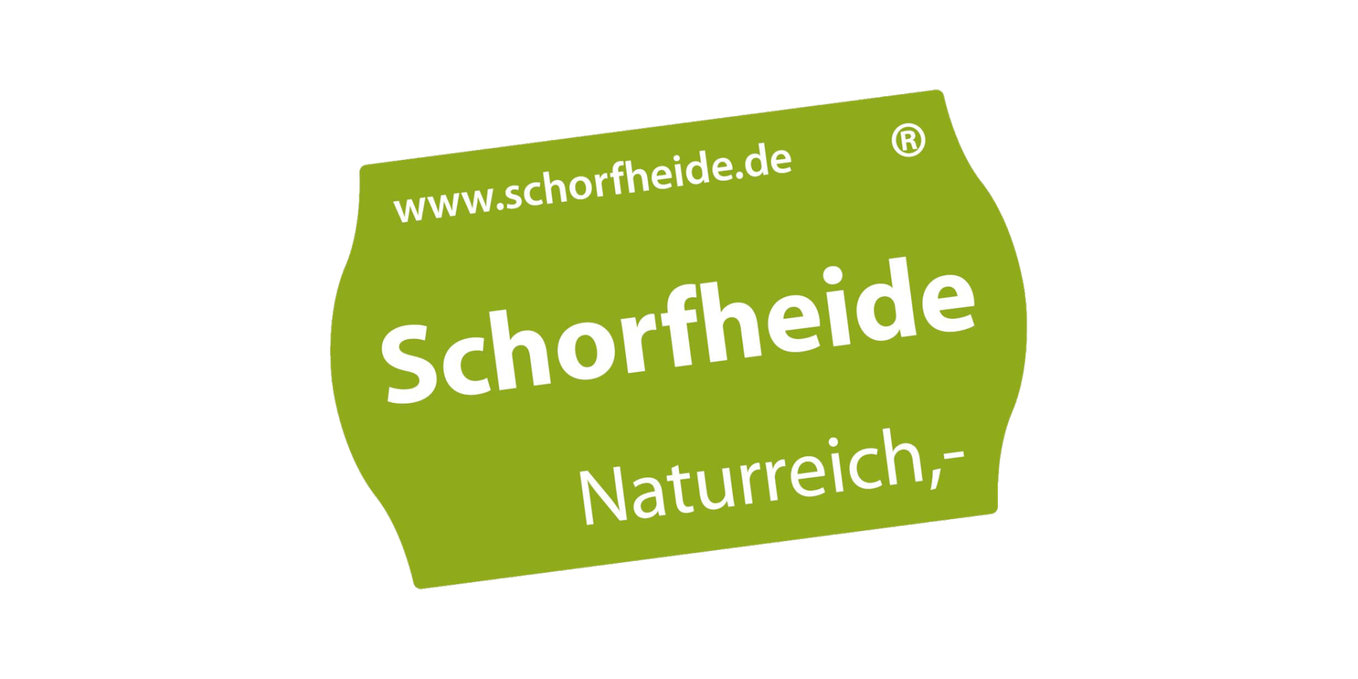 Grünes Logo mit „Schorfheide Naturreich“ und der Website-Adresse.