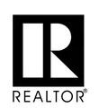 Black and white REALTOR&reg; logo:  a stylized "R" within a square, with the word "REALTOR&reg;" below.