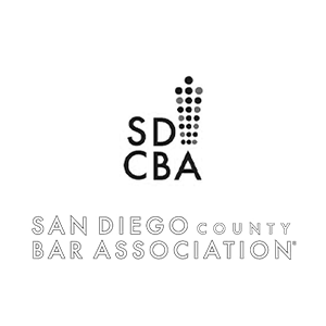 San Diego County Bar Association logo with black “SDCBA” text and dotted vertical mark above “SAN DIEGO COUNTY BAR ASSOCIATION”