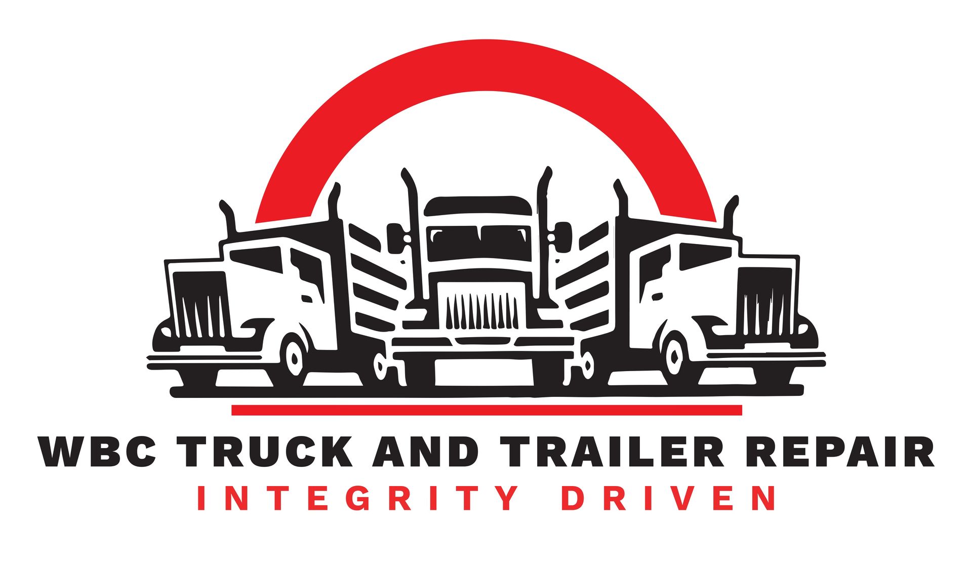 A logo for WBC Truck and Trailer Repair integrity driven