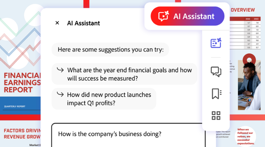 A financial earnings report is being displayed on a computer screen.