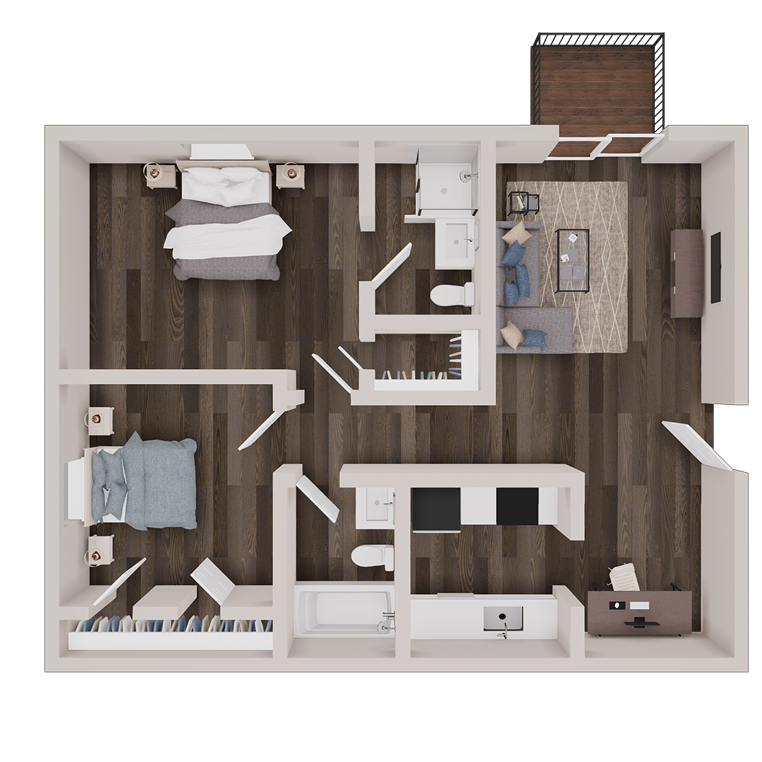 2 BED 2 BATH: $1500/MONTH