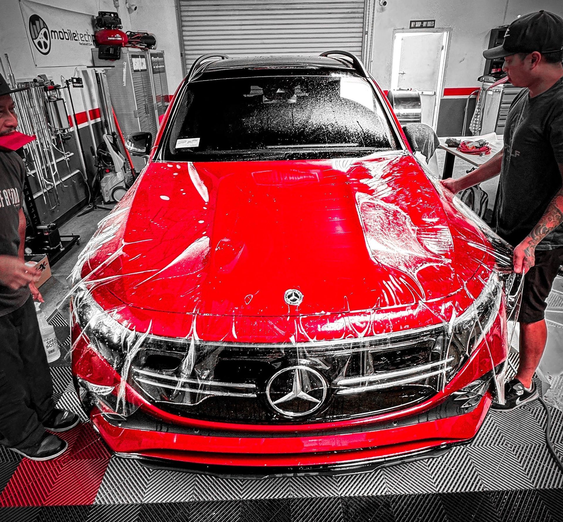Red mercedes ppf in san diego