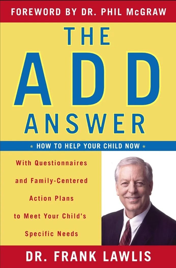 Book cover titled “The ADD Answer” with Dr. Frank Lawlis and Dr. Phil McGraw portrait on a blue-red background Book cover titled “The ADD Answer” with Dr. Frank Lawlis and Dr. Phil McGraw portrait on a blue-red background