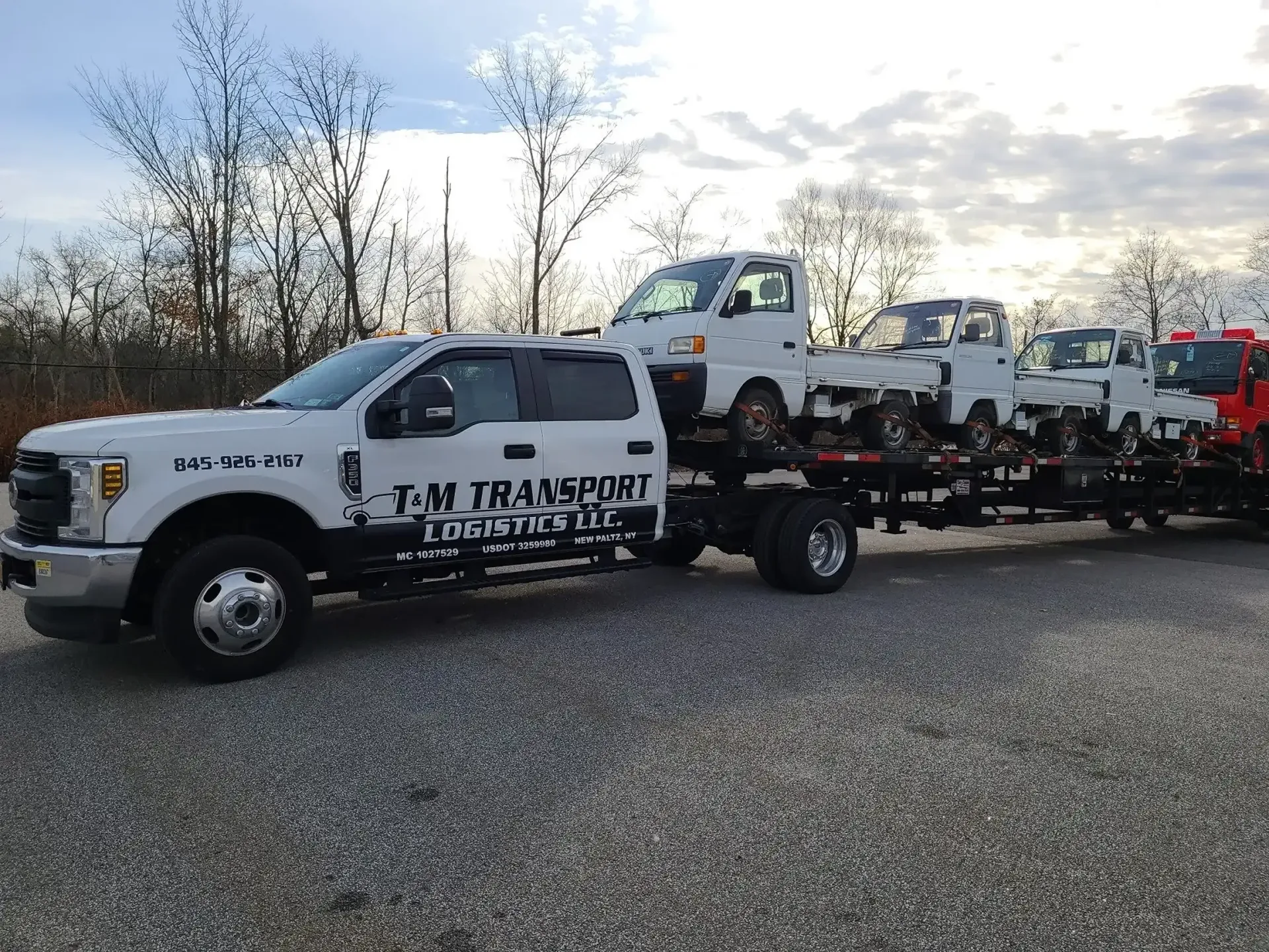 A white pickup truck with 