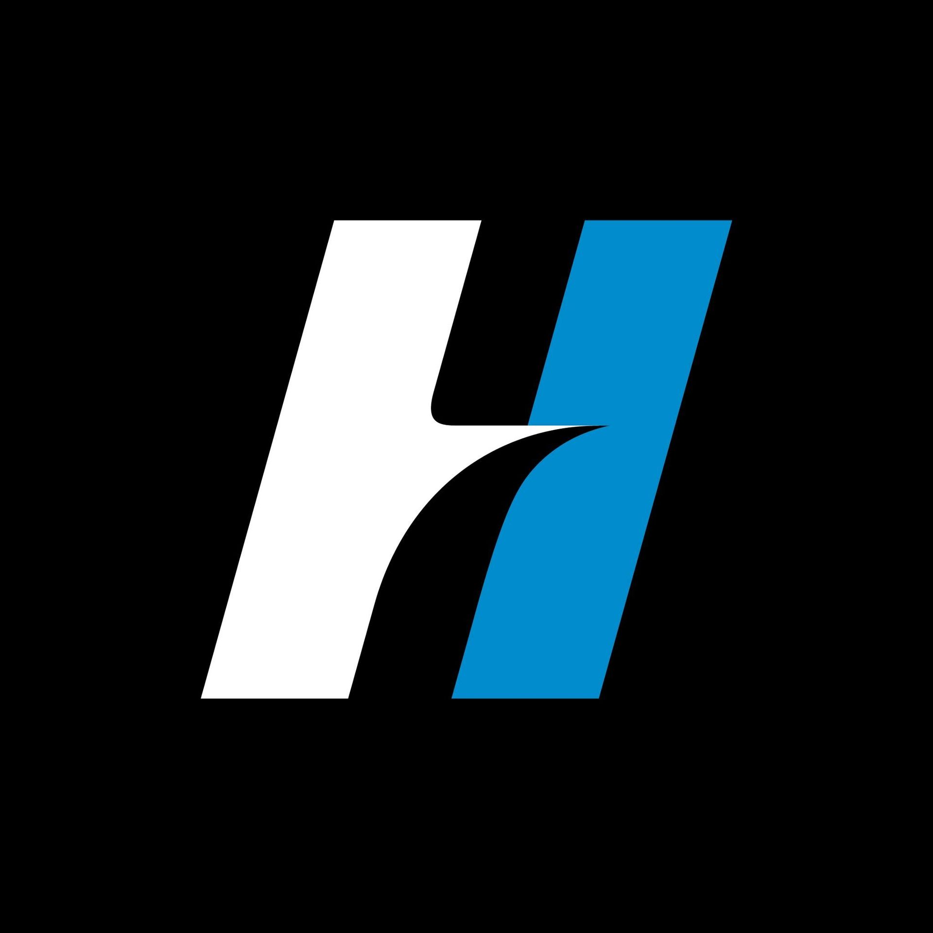 A stylized, slanted letter 