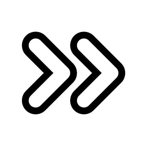 A black icon of two right-pointing chevrons or arrows, commonly used to indicate 