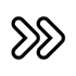 A black icon of two right-pointing chevrons or arrows, typically used to indicate fast-forward or skip to the end.