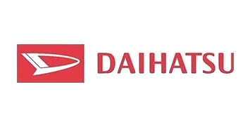 A red square containing a white stylized "D" logo next to the red text "DAIHATSU".
