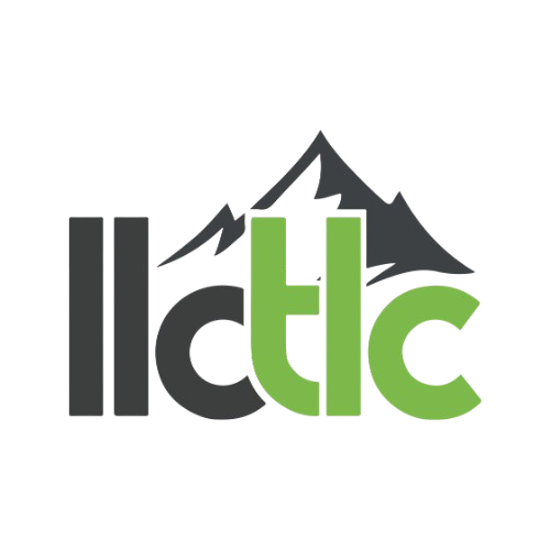 Logo with dark gray letters 