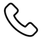A simple black line icon of a telephone handset.